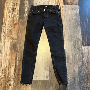 HUDSON Natalie Super Skinny Jeans Black Size 25 Raw Hem